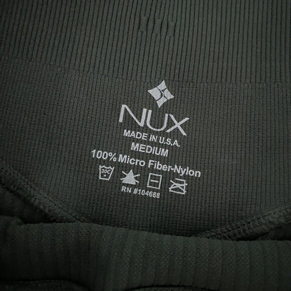 Nux Ribbed Green Compression Leggings Athleisure Size M Medium - Picture 7 of 7